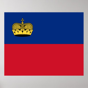 Liechtenstein Flagga Poster