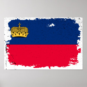 Liechtenstein Flagga Poster