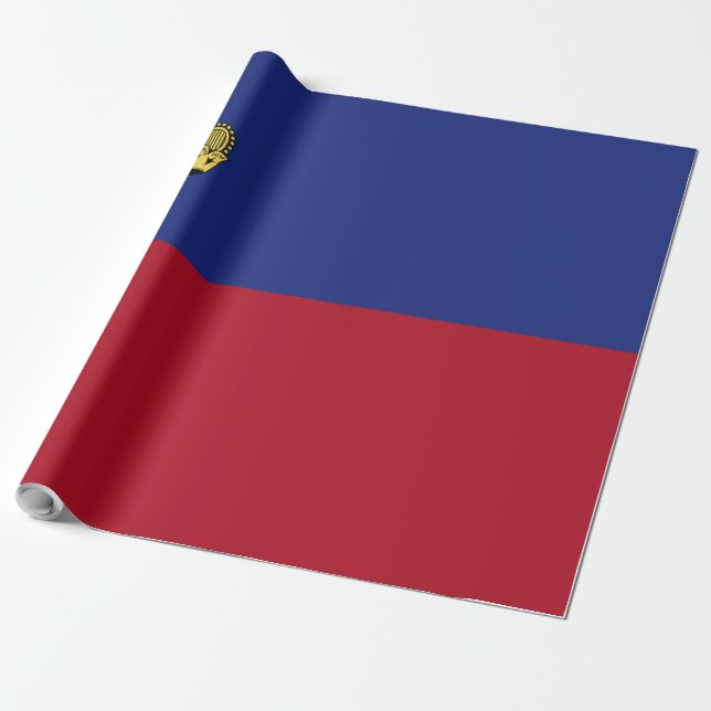 Liechtenstein flagga presentpapper (Utrullad)