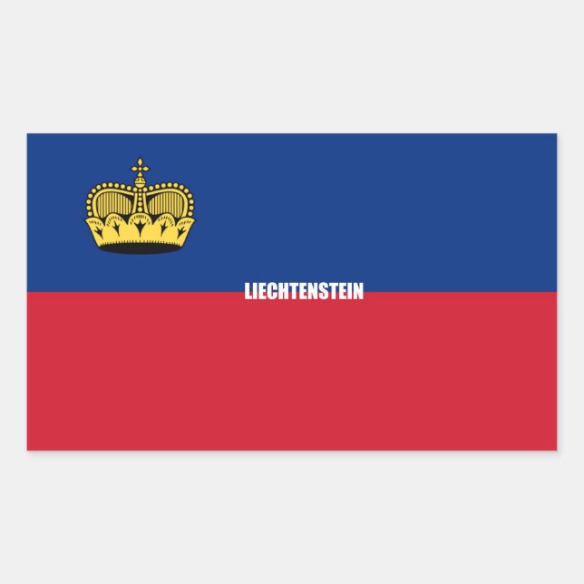 Liechtenstein Flagga Rektangulärt Klistermärke (Framsida)