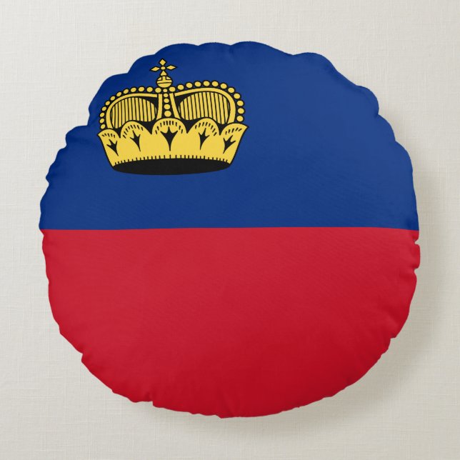Liechtenstein Flagga Rund Kudde (Framsidan)