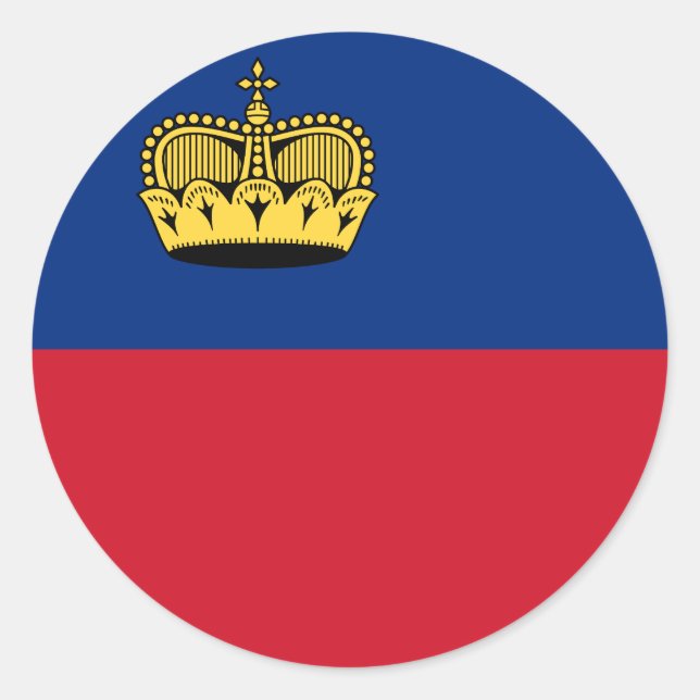 Liechtenstein Flagga Runt Klistermärke (Framsida)