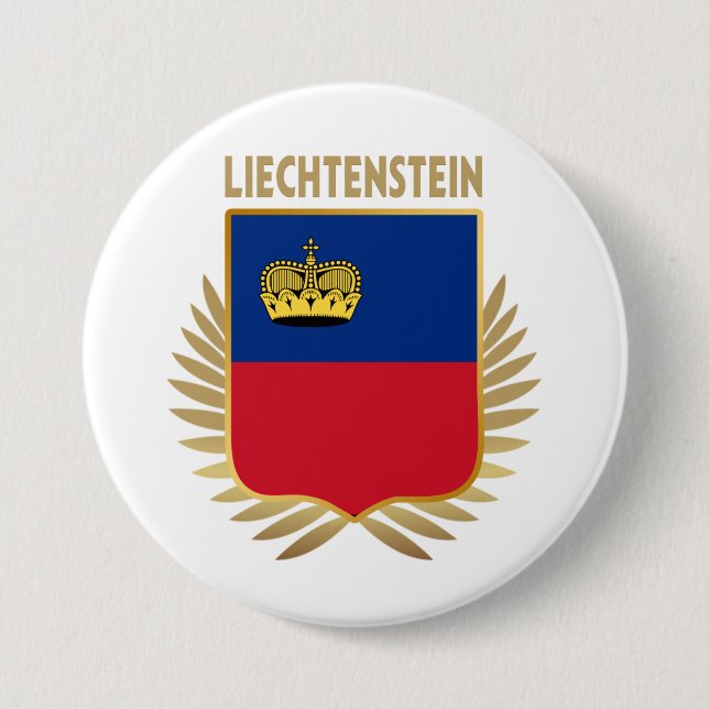 Liechtenstein Flagga Shield Knapp (Framsida)