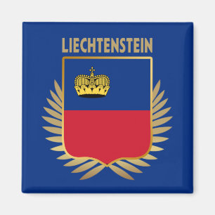 Liechtenstein Flagga Shield Magnet