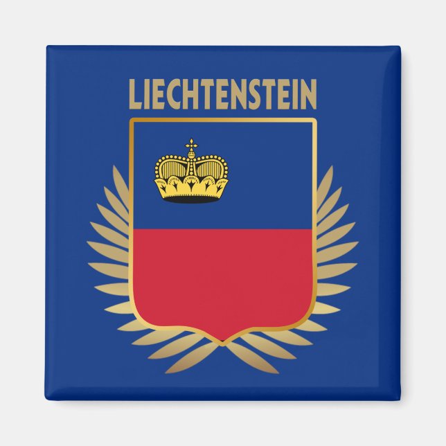 Liechtenstein Flagga Shield Magnet (Framsidan)