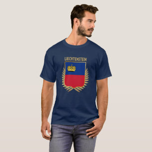 Liechtenstein Flagga Shield T-Shirt