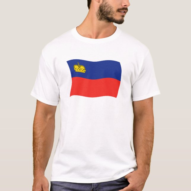 Liechtenstein Flagga Shirt T Shirt (Framsida)