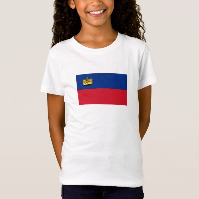 Liechtenstein Flagga T Shirt (Framsida)