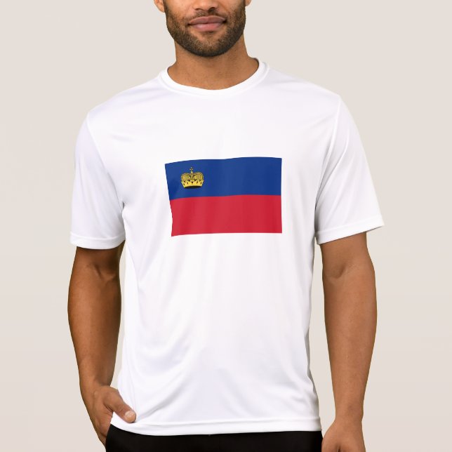 Liechtenstein Flagga T Shirt (Framsida)