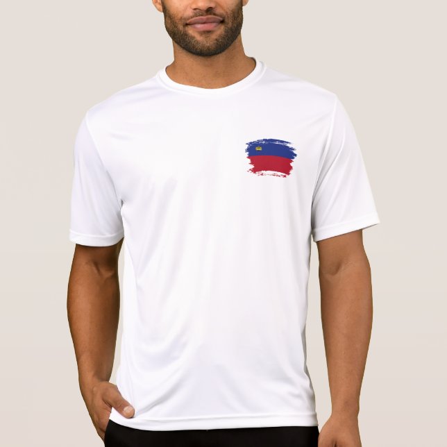 Liechtenstein flagga t shirt (Framsida)
