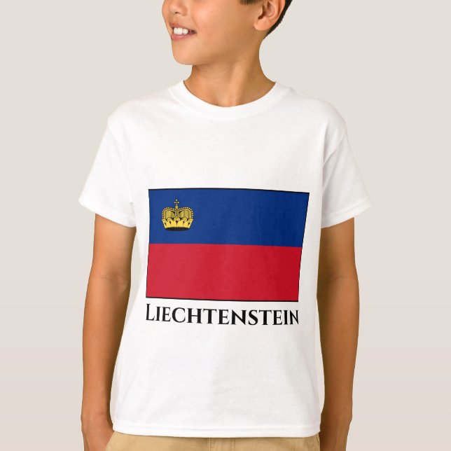 Liechtenstein Flagga T Shirt (Framsida)