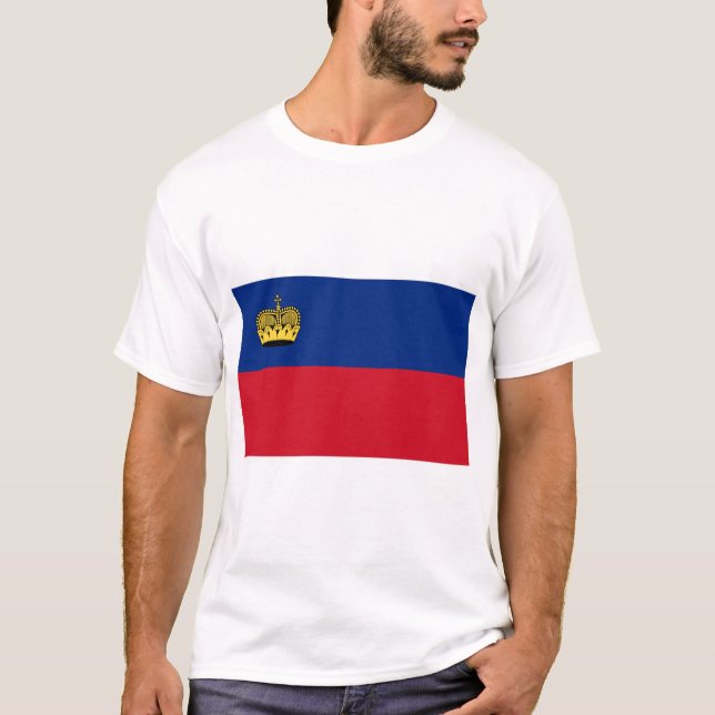 Liechtenstein Flagga T Shirt (Framsida)