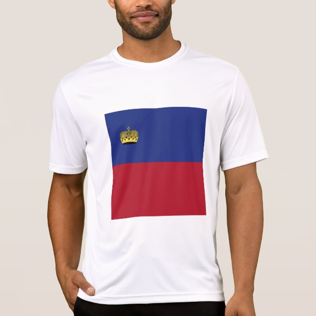 Liechtenstein flagga t shirt (Framsida)