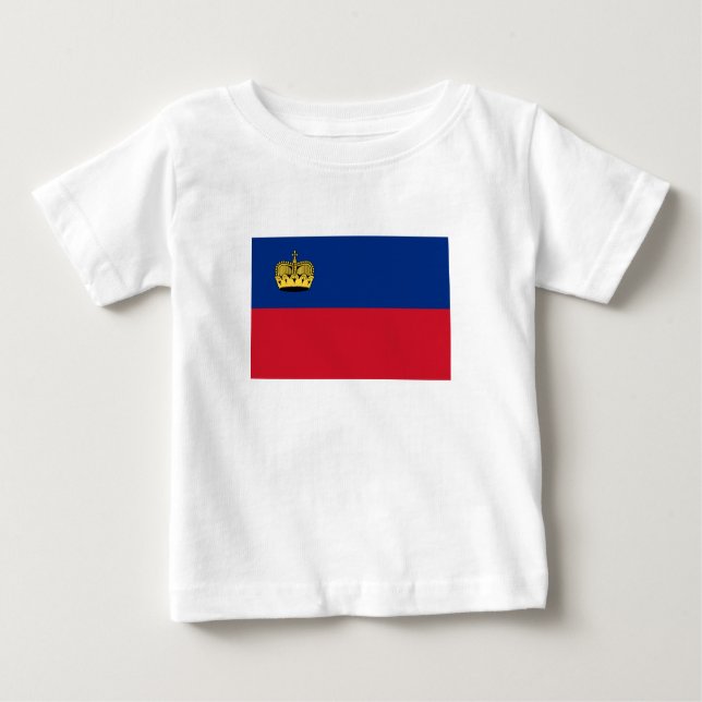 Liechtenstein Flagga T Shirt (Framsida)