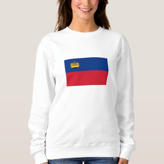 Liechtenstein-flagga T Shirt (Framsida)