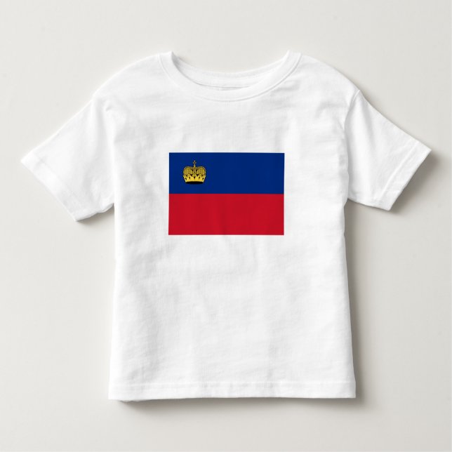 Liechtenstein Flagga T Shirt (Framsida)