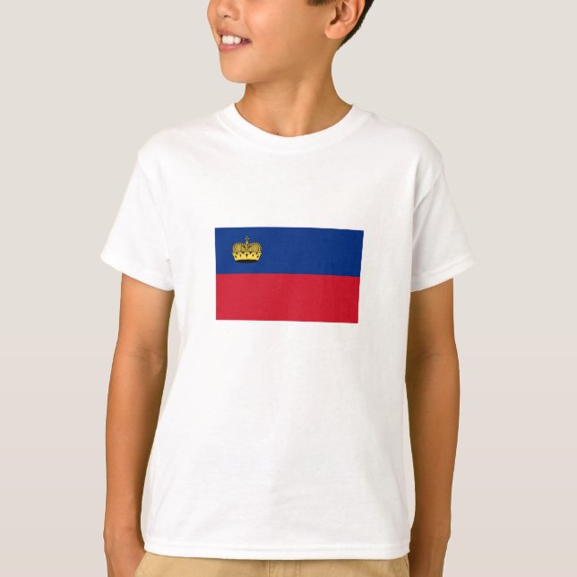 Liechtenstein Flagga T Shirt (Framsida)