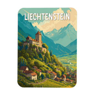 Liechtenstein Illustration Resa Konst Vintage Magnet
