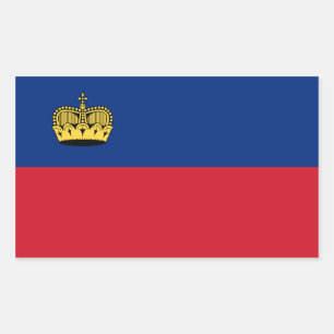 Liechtenstein/Liechtenstein Flagga Rektangulärt Klistermärke