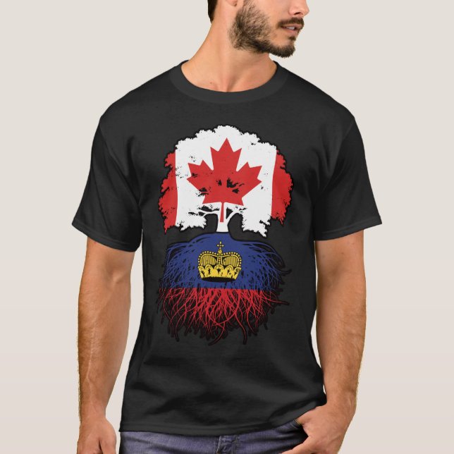 Liechtenstein Liechtensteiner Canadian Träd T Shirt (Framsida)