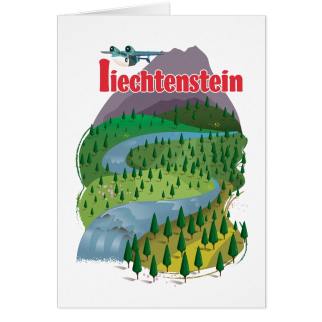 liechtenstein Resa affisch Hälsningskort (Framsidan)