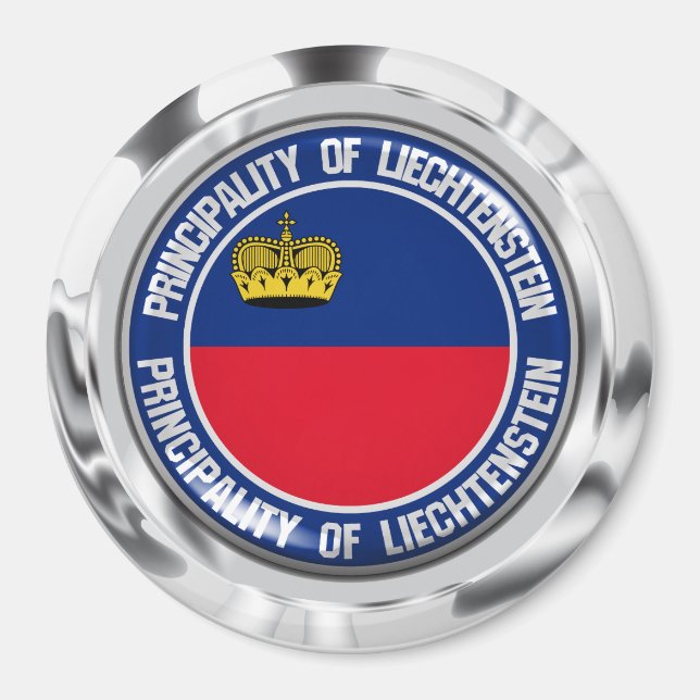 Liechtenstein Round Emblem Magnet (Framsidan)