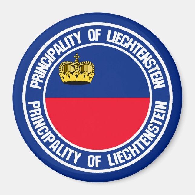 Liechtenstein Round Emblem Magnet (Framsidan)