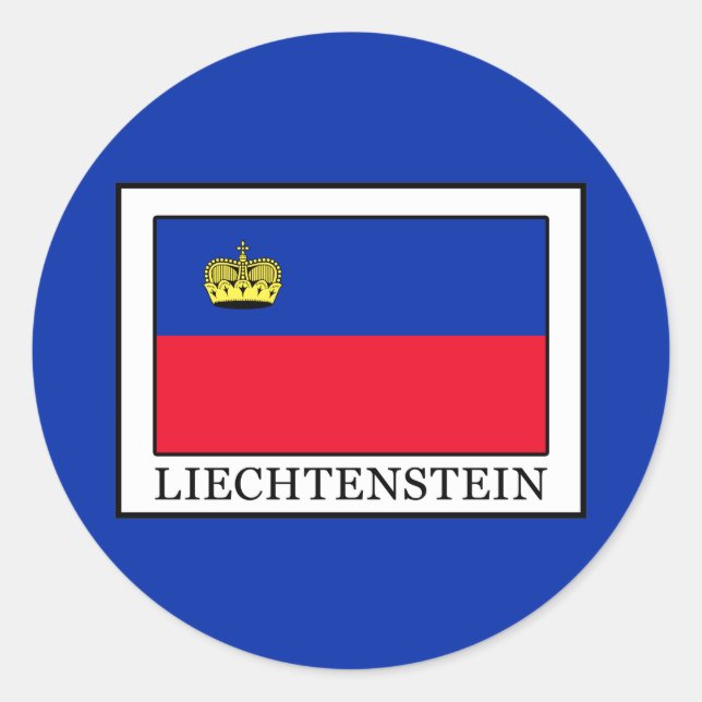 Liechtenstein Runt Klistermärke (Framsida)