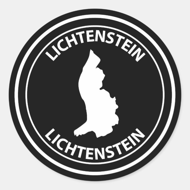 Liechtenstein Runt Klistermärke (Framsida)