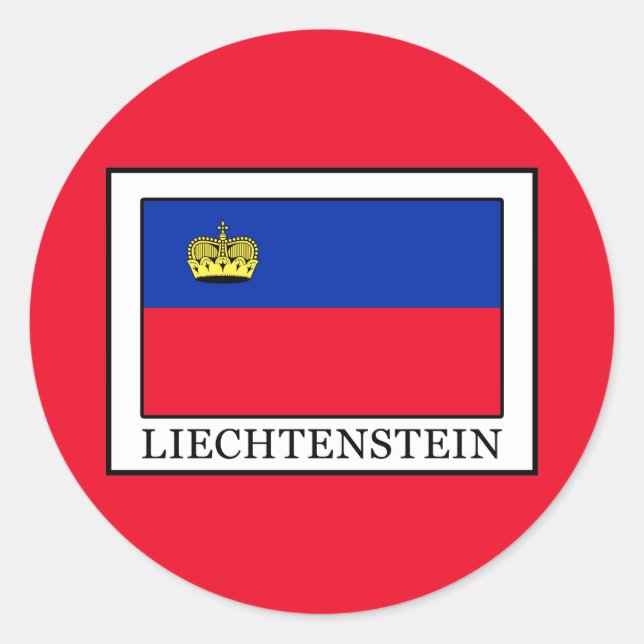 Liechtenstein Runt Klistermärke (Framsida)