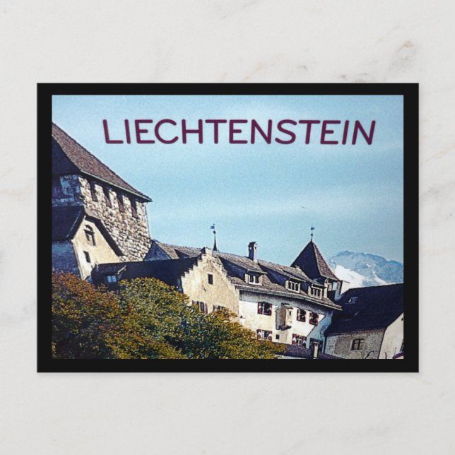 liechtenstein slott gräns vykort (Framsida)