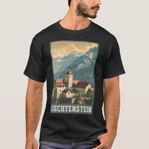 Liechtenstein Vaduz Castle Travel Art T Shirt