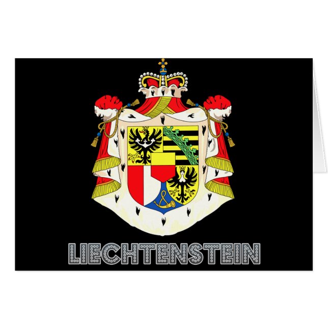 Liechtensteiner Emblem Hälsningskort (Framsidan Horizontal)
