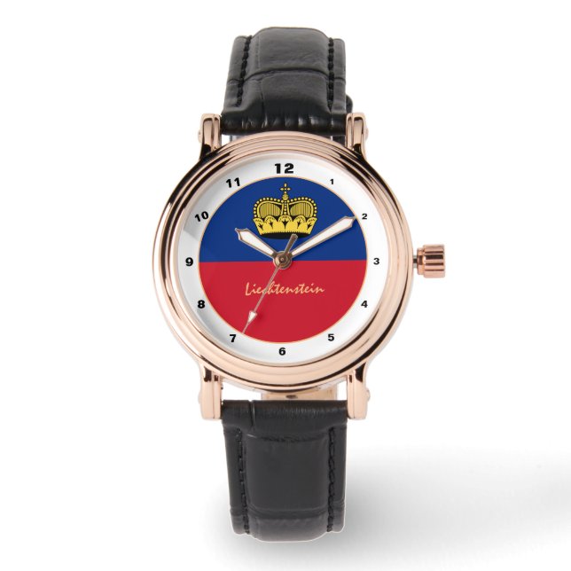 Liechtensteins Flagga och Liechtensteins mode Armbandsur (Framsida)