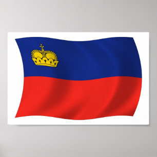Liechtensteins Flagga Poster utskrift