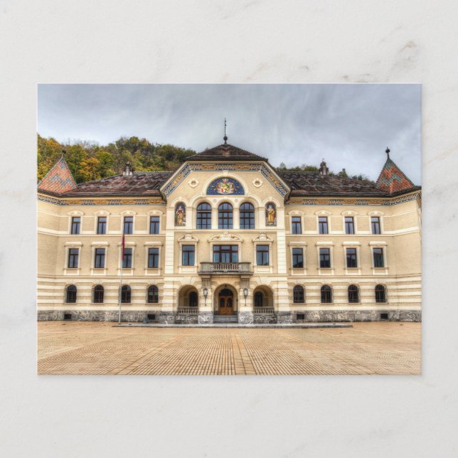 Liechtensteins parlament vykort (Framsida)