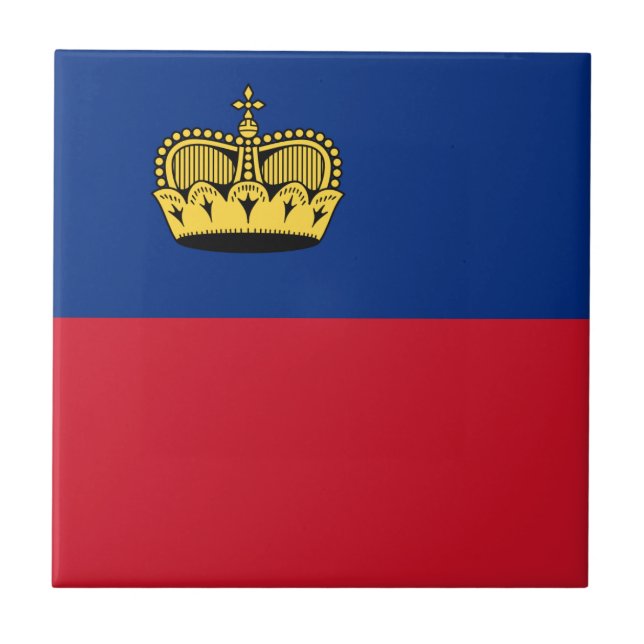 Liechtensteinsk flagga kakelplatta (Framsidan)