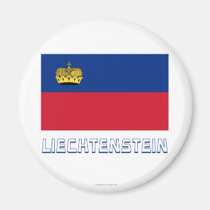 Liechtensteinsk flagga med namn magnet