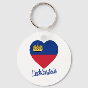 Liechtensteinsk flaggahjärta nyckelring