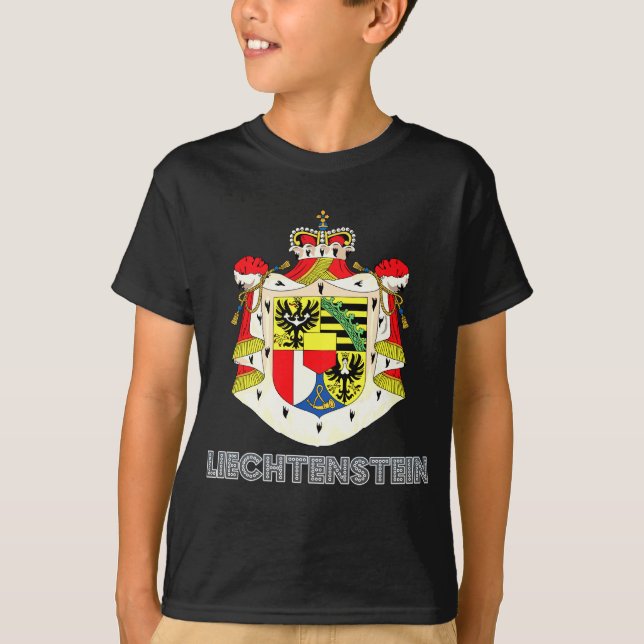 Liechtensteinsk vapensköld t-shirt (Framsida)