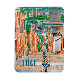 Liège Belgique Photo Vintage Magnet