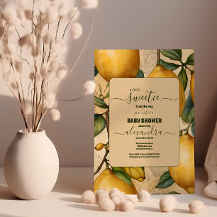 Liemon Citrus Neutral Baby Shower Inbjudningar