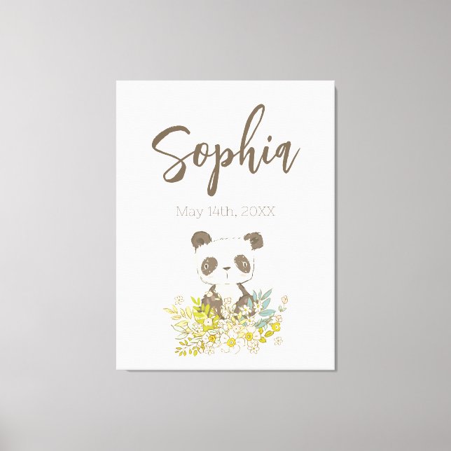 Lienzo Baby Shower Panda Canvastryck (Framsida)