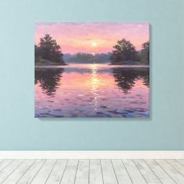 Lienzo Lake During Dusk Canvastryck