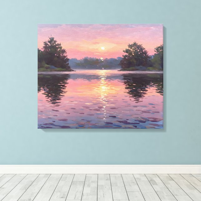 Lienzo Lake During Dusk Canvastryck (Insitu (trägolv))