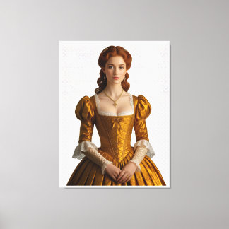 Lienzo Sumérgete en la elegancia vestido dorado Canvastryck