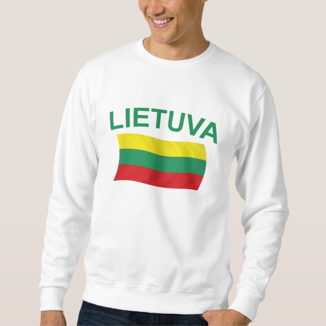 Lietuva (Litauen) grön liter Långärmad Tröja (Framsida)