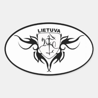 Lietuva Vytis Sticker Ovalt Klistermärke