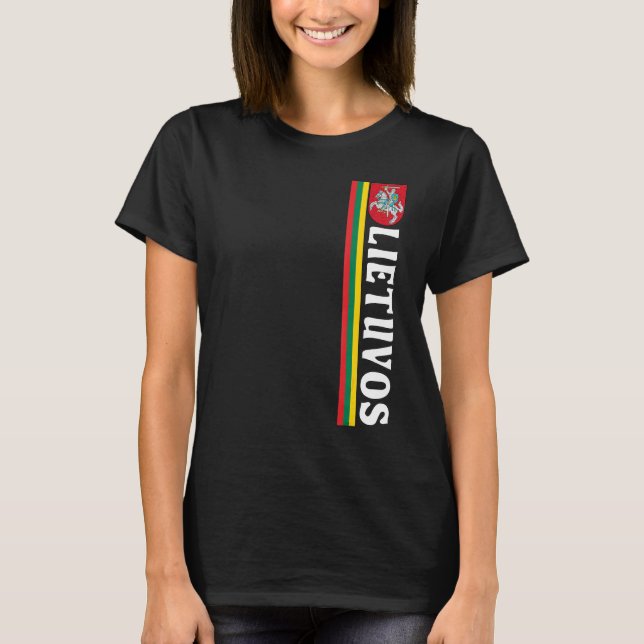 Lietuvos Ocer-Pridet Flagga och Emblem litauiska T Shirt (Framsida)