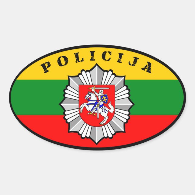 Lietuvos Policija Sticker Ovalt Klistermärke (Framsida)